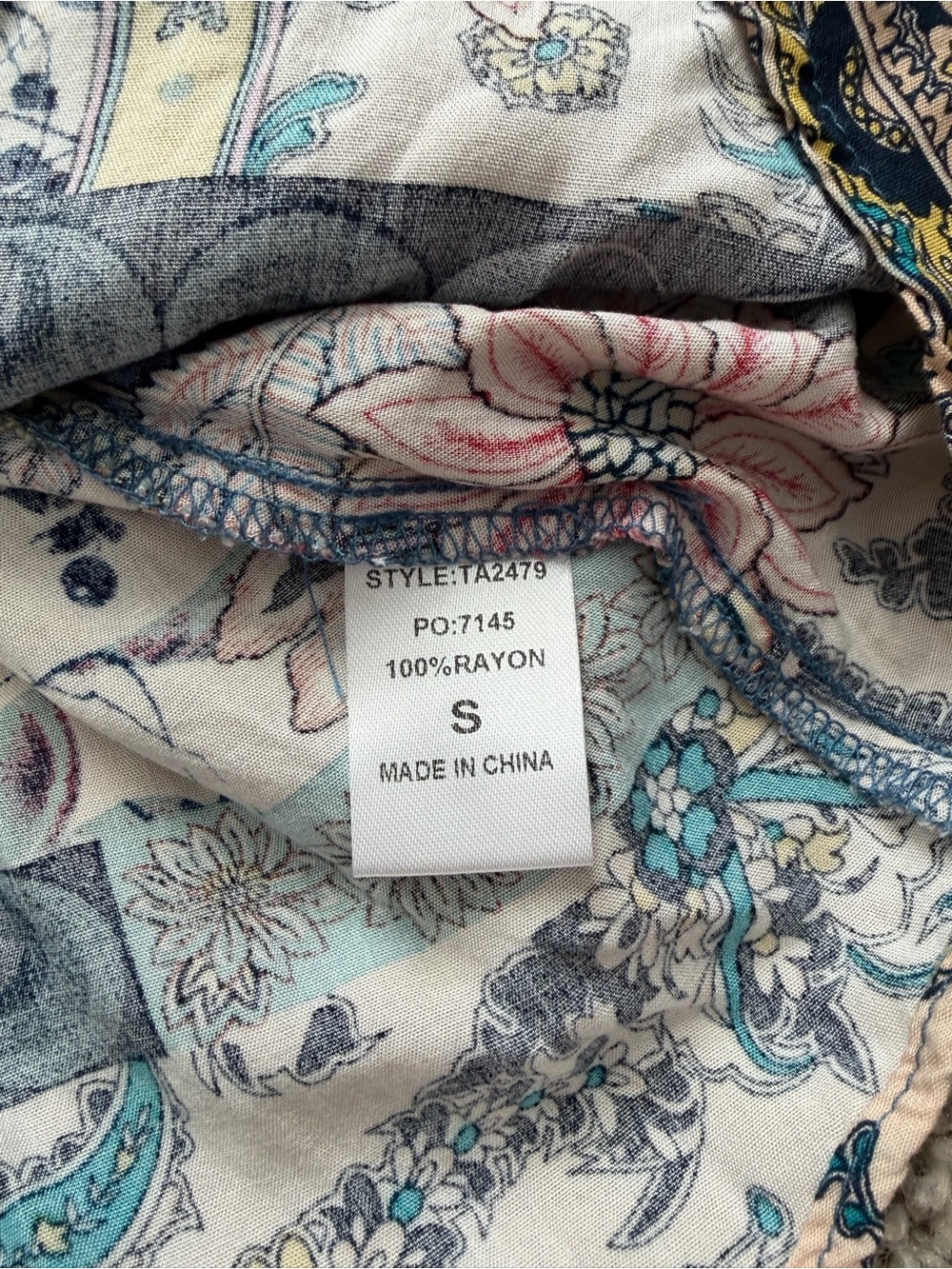 GiGio USA Boho Patchwork Floral Paisley Button Front Blouse - Picture 6 of 6